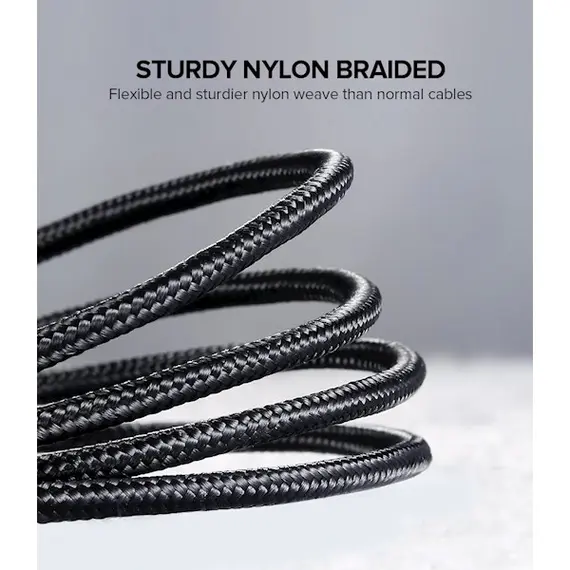 USB კაბელი UGREEN US290 (60146) USB 2.0 A to Micro USB Cable Nickel Plating Aluminum Braid 1m (Black) , 4 image - Primestore.ge