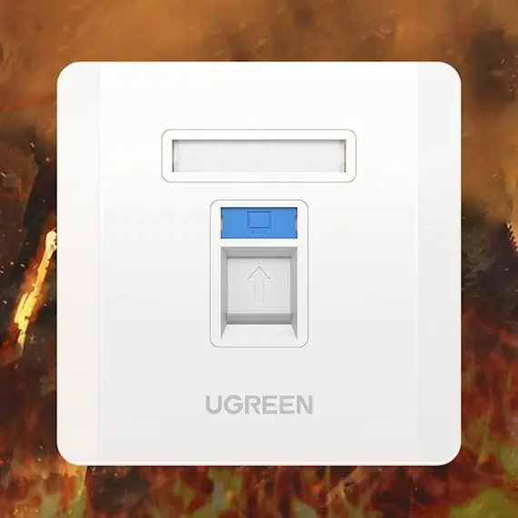 ინტერნეტის როზეტი UGREEN NW144 (80180) Wall Socket internet RJ45 Wall Plate Single Port საფარი , 5 image - Primestore.ge