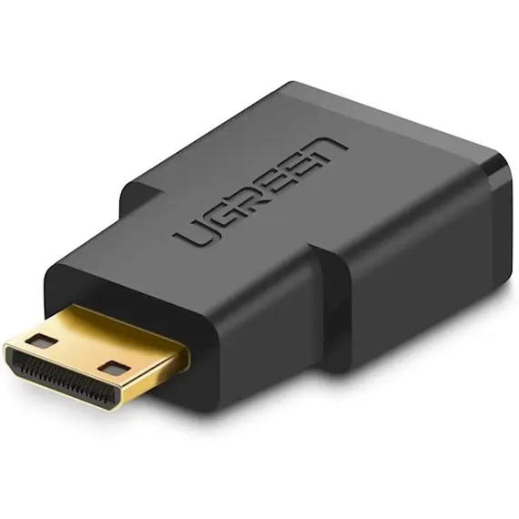 HDMI ადაპტერი UGREEN 20101 Mini HDMI Male to HDMI Female Adapter, Black  - Primestore.ge
