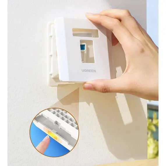 ინტერნეტის როზეტი UGREEN NW144 (80180) Wall Socket internet RJ45 Wall Plate Single Port საფარი , 4 image - Primestore.ge