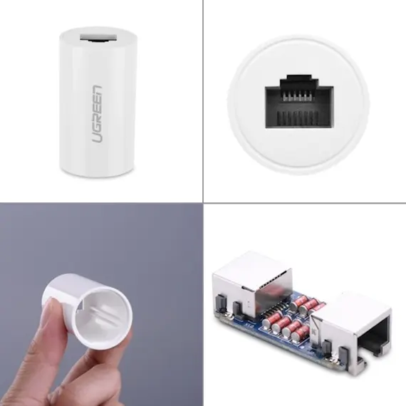 Network cable adapter UGREEN NW116 (20391) RJ45 Ethernet adapter 8P8C Female anti-thunder Rj45 connector Network extension cable adapter Ethernet cable (White), 4 image