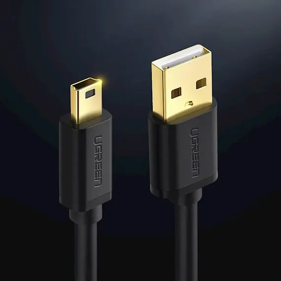USB კაბელი UGREEN 10385 USB 2.0 A Male to Mini 5 Pin Male Cable 1.5m (Black) , 2 image - Primestore.ge