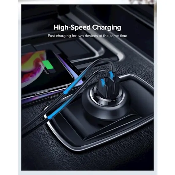 მანქანის USB დამტენი UGREEN ED018 (50875) Car Charger Dual USB Mini 5V / 2.4A Max , 3 image - Primestore.ge