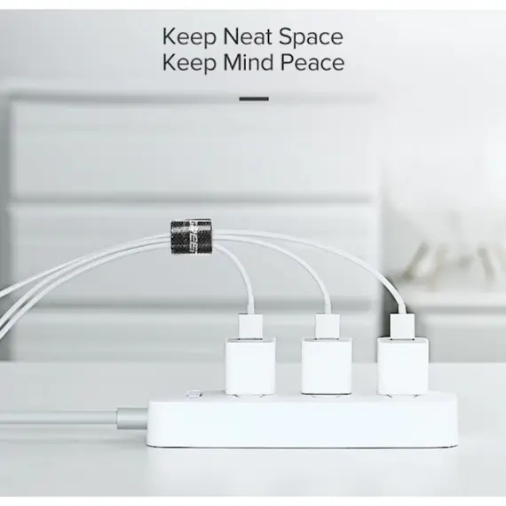 კაბელების მენეჯერი UGREEN LP124 (40356) Cable Organizer 5m Black , 2 image - Primestore.ge