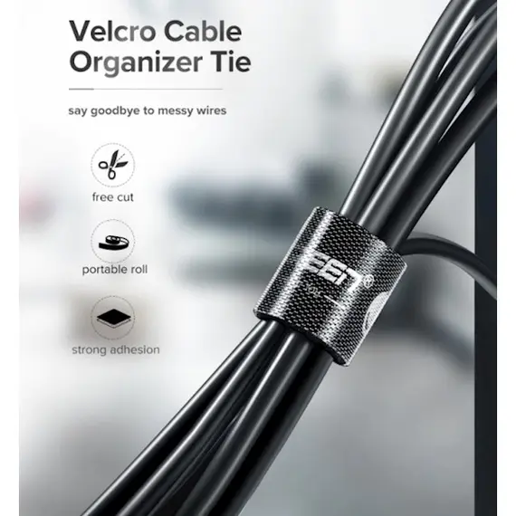 კაბელების მენეჯერი UGREEN LP124 (40356) Cable Organizer 5m Black , 4 image - Primestore.ge