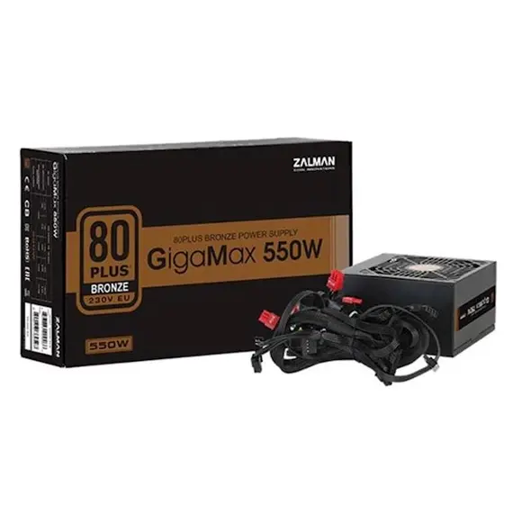 Power supply Zalman Power supply GigaMax 550-GVII (550W), 200-240VAC, 88%, 80 + Bronze, aPFC, 120mm, MB24, CPU (4 + 4), 5xSATA, 2xPCIe, 3xMOLEX, 1xFDD, OCP, OVP, OPP , OTP, UVP, SCP, 4 image