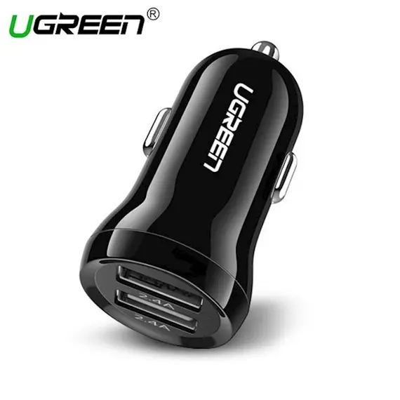მანქანის USB დამტენი UGREEN ED018 (50875) Car Charger Dual USB Mini 5V / 2.4A Max  - Primestore.ge