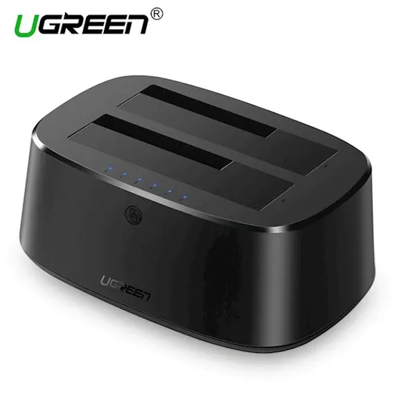 მყარი დისკის წამკითხველი UGREEN CM198 (50857) USB 3.0 to SATA Dual-Bay Hard Drive Docking Station  - Primestore.ge