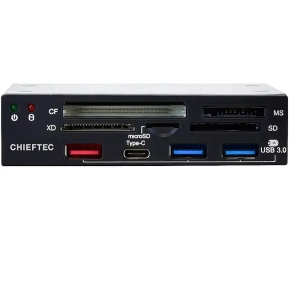 Drive CHIEFTEC All-in-One card-reader, 3xUSB3.0,1xUSB Type-C, RETAIL