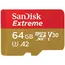 Memory Card SanDisk 64GB Extreme MicroSD / XC UHS-I Card Up to 160MB / s / C10 / U3 / V30 / 4K / A2 SDSQXA2-064G-GN6AA