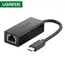 ლან ადაპტერი UGREEN 30287 USB 2.0 Type C 10/100Mbps Ethernet Adapter 110mm (Black) , 2 image - Primestore.ge