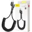 კაბელი Baseus Fish-Eye Spring USB Data Cable Type-C 2A 1M CATSR-01 , 6 image - Primestore.ge