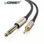 აუდიო კაბელი UGREEN AV127 (10629) 3.5mm to 6.35mm TRS Stereo Audio Cable 3m, Gray , 2 image - Primestore.ge