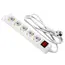 დენის დამაგრძელებელი 2E Power strip 5XSchuko with switch, 3G*1.5мм, 1.5m, white  - Primestore.ge