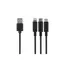 უსბ კაბელი 2E USB 3 in 1 Micro/Lightning/Type C, 5V/2.4A, Black,1.2m  - Primestore.ge