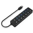 USB ჰაბი Gembird UHB-U3P7P-01 7-port USB3.1 hub with switches Black  - Primestore.ge