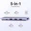 USB-C ჰაბი UGREEN CM478 (35582), USB, USB-C, HDMI, HUB, Purple , 2 image - Primestore.ge