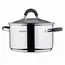 ქვაბი Casserole Ardesto Gemini, glass lid, 3.6 l, gray handles with silicone, stainless steel  - Primestore.ge