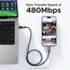 USB კაბელი UGREEN Uno L509 (35501), 100W, Type-C to Type-C, 1M, Black/Grey , 3 image - Primestore.ge