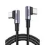 USB Cable UGREEN US323 (70529), 60W, Right Angle type-C to type-C Angled, 1m, Black/Grey