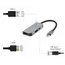 ადაპტერი Gembird A-CM-COMBO3-02 USB Type-C 3-in-1 multi-port adapter (USB port+HDMI +PD) Silver , 2 image - Primestore.ge