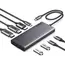 USB-C ჰაბი UGREEN CM639 (35625) Revodok 308, HDMI, DP, Type-C, USB-A, PD, 8 in 1 USB C Docking Station, Grey  - Primestore.ge