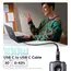 USB კაბელი UGREEN Uno L509 (45612), 100W, Type-C to Type-C, 0.5M, Black/Grey - Primestore.ge