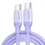 USB კაბელი UGREEN US563 (45180), 60W, Type-C to Type-C PD Fast Charging Silicone Cable, 1m, Purple - Primestore.ge