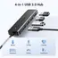 USB ჰაბი UGREEN CM219 (25851), 4xUSB 3.0, USB Hub, Black - Primestore.ge