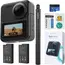 ექშენ კამერა KanDao Q23G-02 QooCam 3, 62MP, 360 Action Camera Travel Combo, Black - Primestore.ge