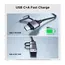 აუდიო ადაპტერი და დამტენი UGREEN CM772 (45009), 60W, 2-in-1 Audio Charger Adapter And AUX, 1.5m, Black/Grey - Primestore.ge