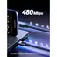 USB კაბელი UGREEN L512 (35985), 100W, Type-C to Type-C PD Fast Charging Cable, 0.5m, Space Gray - Primestore.ge