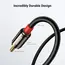აუდიო კაბელი UGREEN AV116 (10590) 3.5mm to 2 RCA audio cable adapter male to male 3.5mm Audio Line to dual lotus head line 2 rca Aux Audio Cable 3m (Black) - Primestore.ge