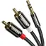 აუდიო კაბელი UGREEN AV116 (10590) 3.5mm to 2 RCA audio cable adapter male to male 3.5mm Audio Line to dual lotus head line 2 rca Aux Audio Cable 3m (Black) - Primestore.ge