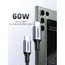 USB კაბელი UGREEN US261 (50149), 60W, Type-C To Type-C, 0.5m, Grey - Primestore.ge