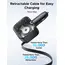 მანქანის დამტენი UGREEN EC602 (55212B) Nexode, 60W, Car Charger With Retractable Type-C Cable, Grey - Primestore.ge