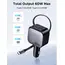 მანქანის დამტენი UGREEN EC602 (55212B) Nexode, 60W, Car Charger With Retractable Type-C Cable, Grey - Primestore.ge