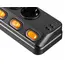 დენის გამანაწილებელი 2E Power strip with surge protection, 3m, 6xTypeF, 16A, 2xUSB-A, 1xUSB-C, black - Primestore.ge