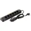 დენის გამანაწილებელი 2E Power strip with surge protection, 3m, 6xTypeF, 16A, 2xUSB-A, 1xUSB-C, black - Primestore.ge