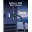 ქსელის კაბელი UGREEN NW153 (30795), CAT8 Patch Cord LAN Cable, 10m, Black - Primestore.ge