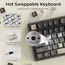 კლავიატურა Royal Kludge RKR98PRO-PT-XW RGB Mechanical Keyboard, Beige Switch, Hot Swappable, Wired, Phantom - Primestore.ge