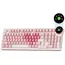 კლავიატურა Royal Kludge RKN99-PM-XH RGB Mechanical Keyboard, Cream Switch, Hot Swappable, Wireless, Type-C, Bluetooth, 2.4GHz, Pink Melody - Primestore.ge