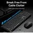კლავიატურა და მაუსი Vention KTZB0-EN Wireless Full-Sized Silent Keyboard and Mouse EN layout Black - Primestore.ge