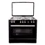 Gas cooker Oz OE 9050 BL OBig90X60B5E Cooker, 5Gas, Wok, Oven-Electric, 7Function, Turnspit, Cast Iron, 90x60x85, Black, Top glass