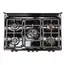 Gas cooker Oz OE 9050 BL OBig90X60B5E Cooker, 5Gas, Wok, Oven-Electric, 7Function, Turnspit, Cast Iron, 90x60x85, Black, Top glass, 3 image