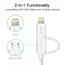 USB cable UGREEN US178 (20876) USB 2.0 to Micro USB + Lightning (2 in 1) Data Cable 1M, 2 image