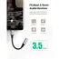 აუდიო ადაპტერი UGREEN USB-C to 3.5mm M/F Cable Aluminum Shell with Braided 10cm (Space Gray) , 4 image - Primestore.ge