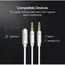 AUX კაბელი UGREEN AV140 (20897) 3.5mm Female to 2 Male Headphone Mic Audio Y Splitter Cable - White , 3 image - Primestore.ge