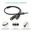 Audio cable Ugreen AV141 (30620) Audio Cable 3.5mm Jack Microphone Splitter cable 1 Male to 2 Female black 20cm, 12 image
