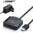 მყარი დისკის  წამკითხველი UGREEN CR108 (20611) USB 3.0 to SATA Hard Driver converter cable with 12V 2A power adapter 50CM  - Primestore.ge
